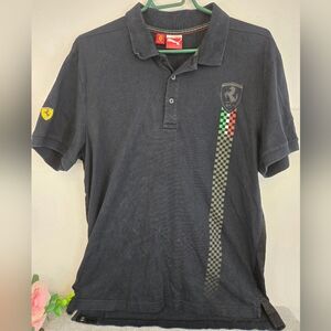 Vintage T-shirt Mens SCUDERIA FERRARI,  V  Neck, Black, F1 Formula‎ One, Size L